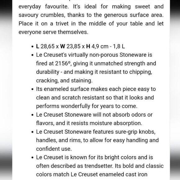 Le Creuset 23cm Square Baking Dish- Chiffon Pink - Picture 3 of 8